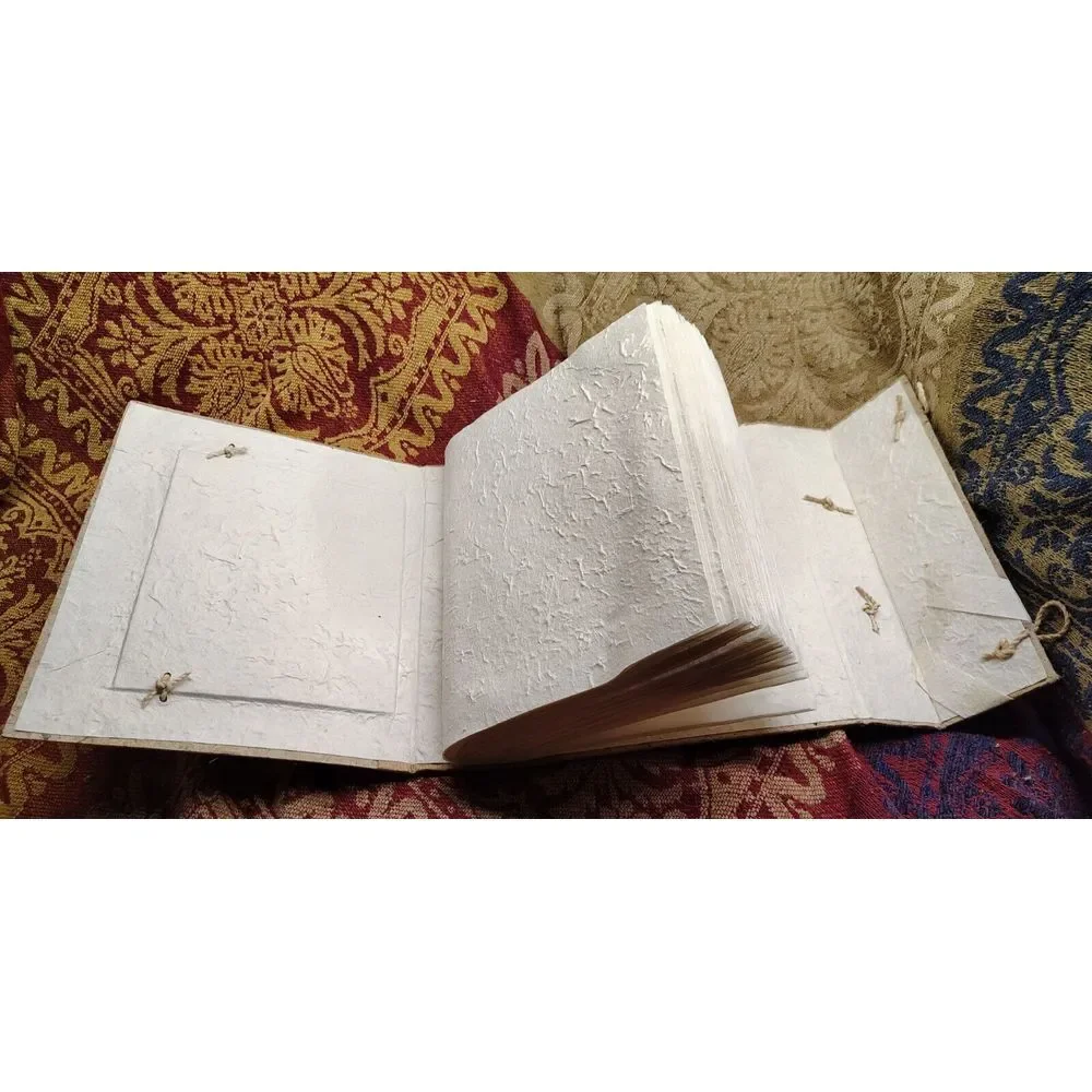 Vintage Laos Photo Album Hand Made 3D Image of Elephants Cloth Photo Sheets 4x6